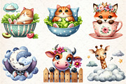 Funny Animals Clipart PNG Bundle, an Illustration by Libby Wishes (Thumbnail 3 of 7)