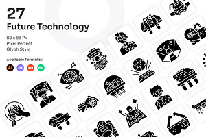 Future Technology Icons Set - Glyph, a Solid Icon by Kmg Design