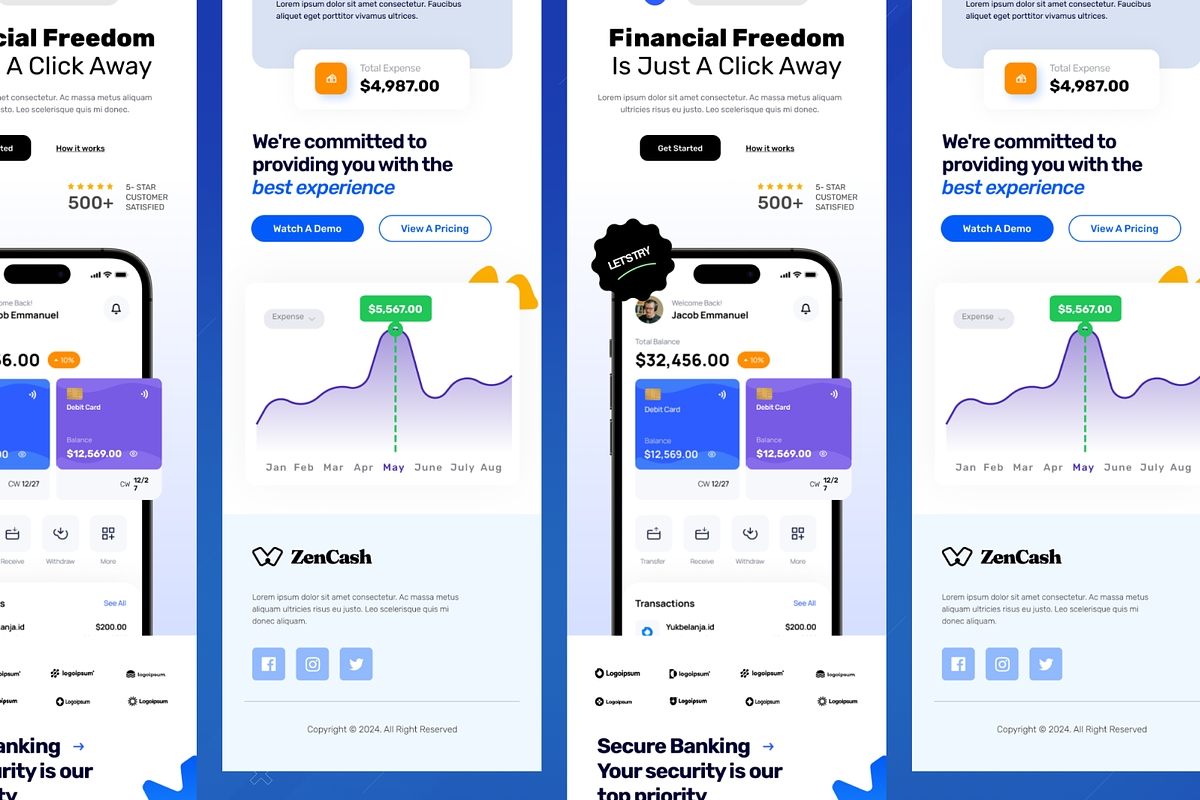 Digital Banking Email Newsletter, an UI Kit Template by SquidPixey (Photo 5 of 6)