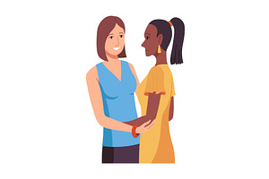 People hugging together with, a Person Illustration by Things for designers