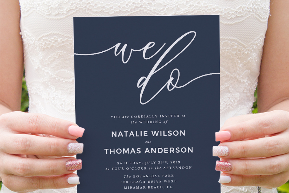 Modern We Do Script Navy Blue, an Invitation Template by Inkpower (Photo 3 of 7)