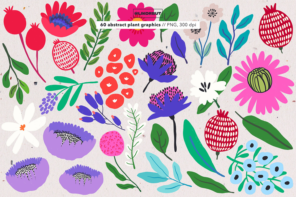 Abstract Modern Floral Graphics, a Decorative Illustration by likorbut (Photo 4 of 10)