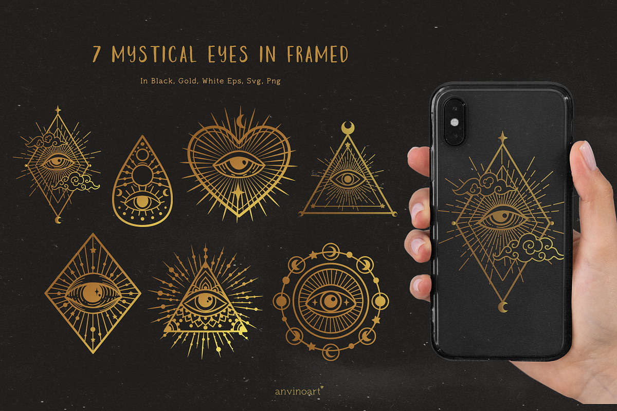 150 Magic Eyes. Mystic Third eyes, an Object Graphic by anvinoart (Photo 7 of 10)