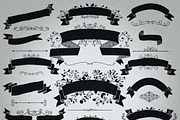 Rustic Black Ribbons Banners Shapes, a Decorative Illustration by Olya Creative (Thumbnail 1 of 2)
