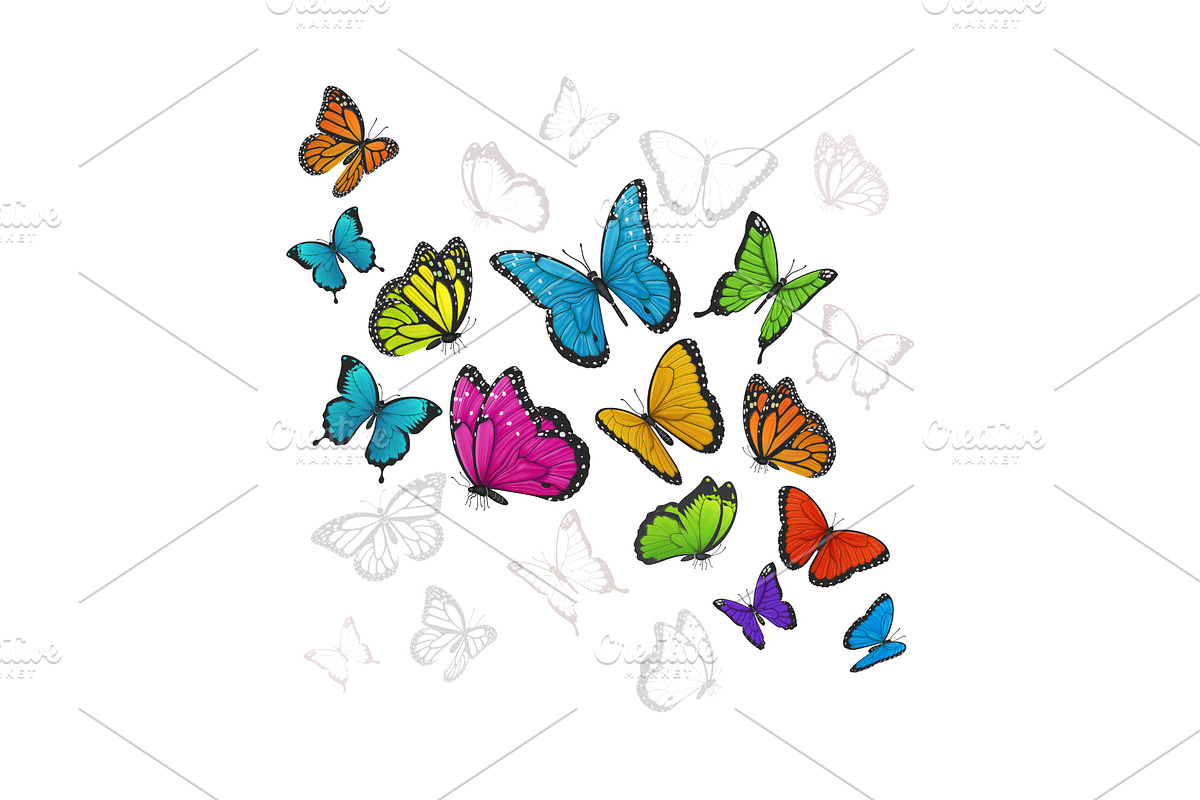 Background with butterflies, an Animal Illustration by Yayasya (Photo 2 of 3)