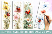 ladybug Printable Bookmarks, an Illustration by Watercolor design (Thumbnail 1 of 3)