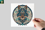 Mandala V1 | Tribal Wolf Art, an Animal Illustration by pixaroma (Thumbnail 5 of 10)