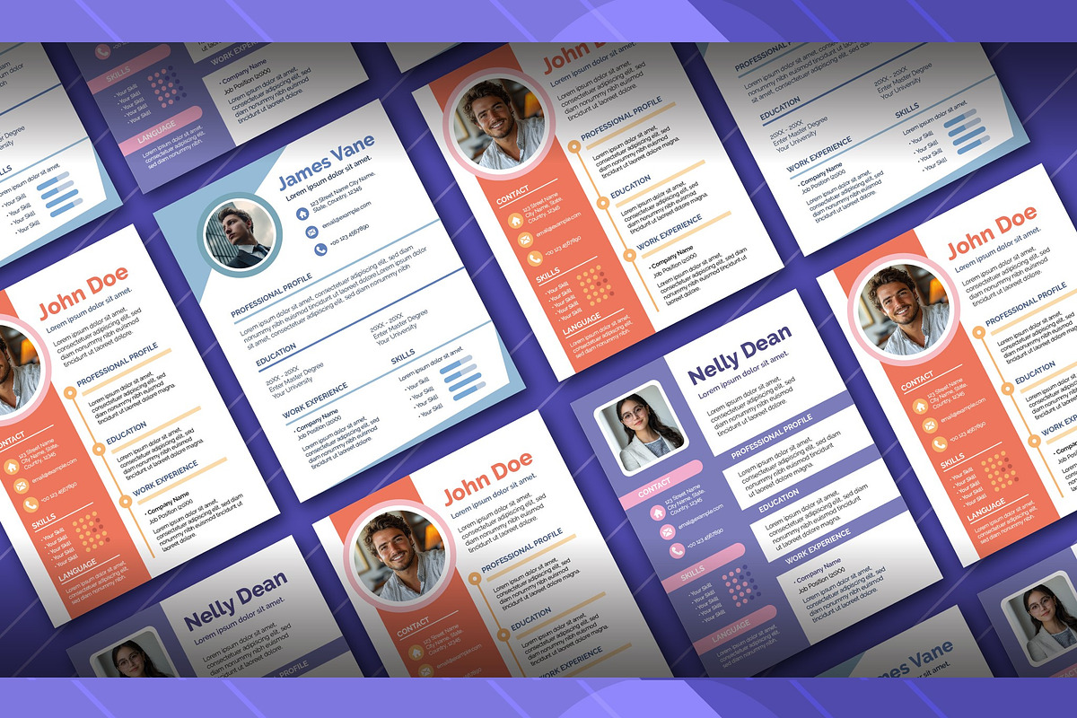 Professional Resume Layout Set, a Templates & Theme by studiogstock (Photo 3 of 3)