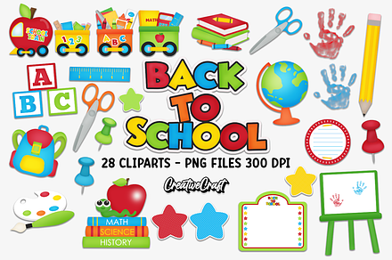 Back to School Clip Arts Graphics