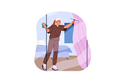 Cleaning workers washing windows set, a Person Illustration by PaperTrident (Thumbnail 4 of 5)