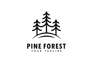 Pine tree logo template.Abstract, a Graphic by T.Vooka