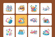 100 Summer Flat Icons, an Emoji Icon by Vectors Market (Thumbnail 9 of 11)