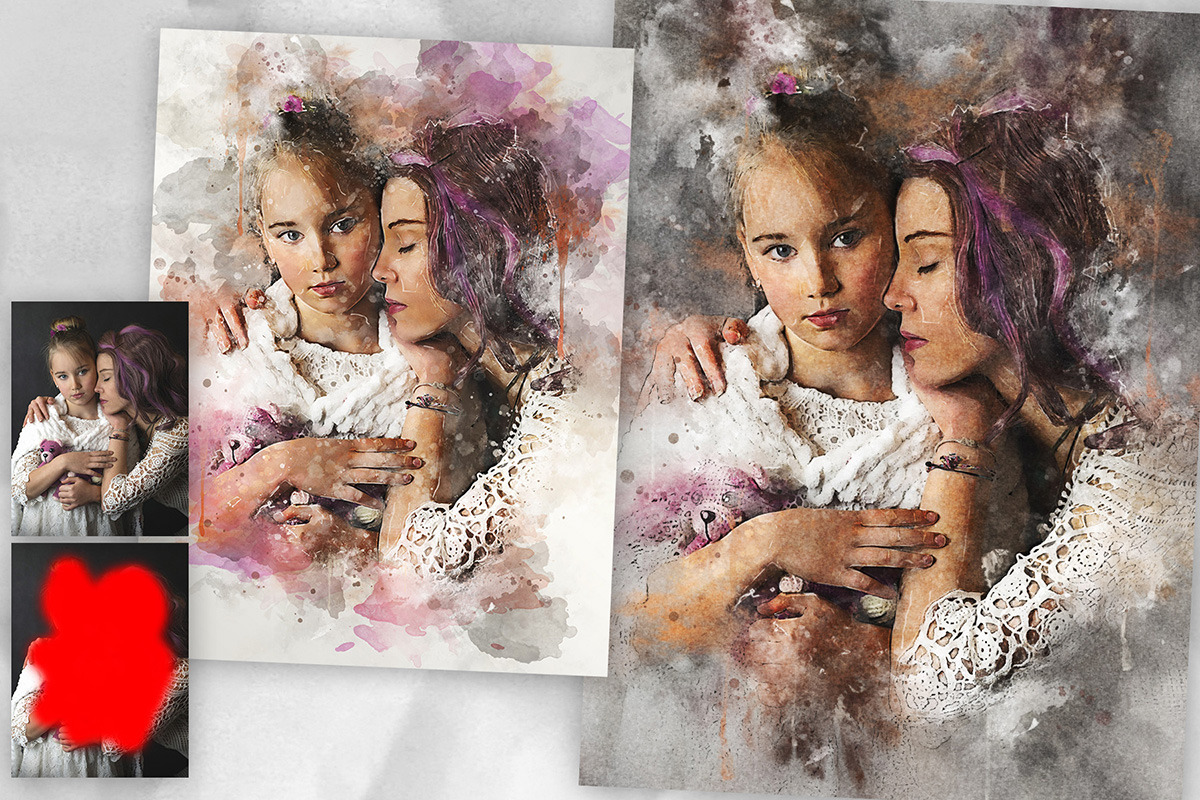 SplatterWatercolor2 Photoshop Action, an Action Add-On by GorynArt (Photo 7 of 27)