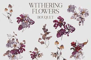 Withering Flowers. Floral Collection