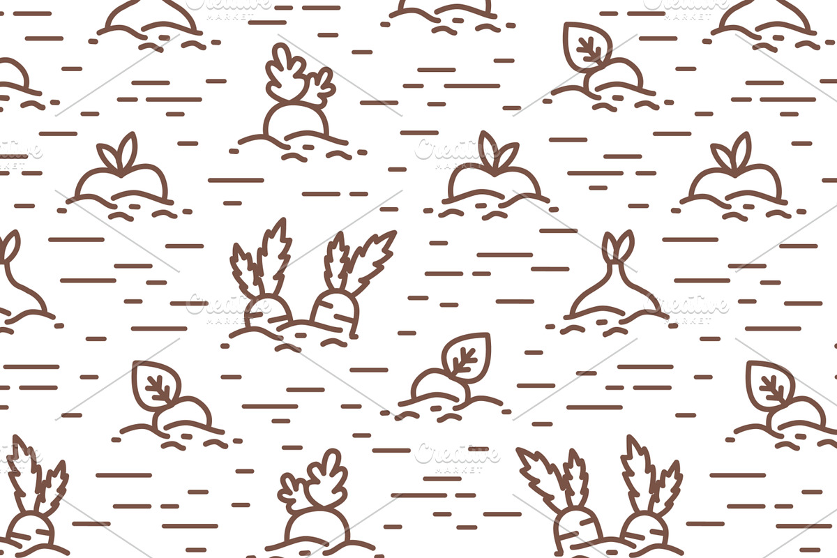 Organic food banner, pattern, a Food Illustration by Good Studio (Photo 5 of 10)