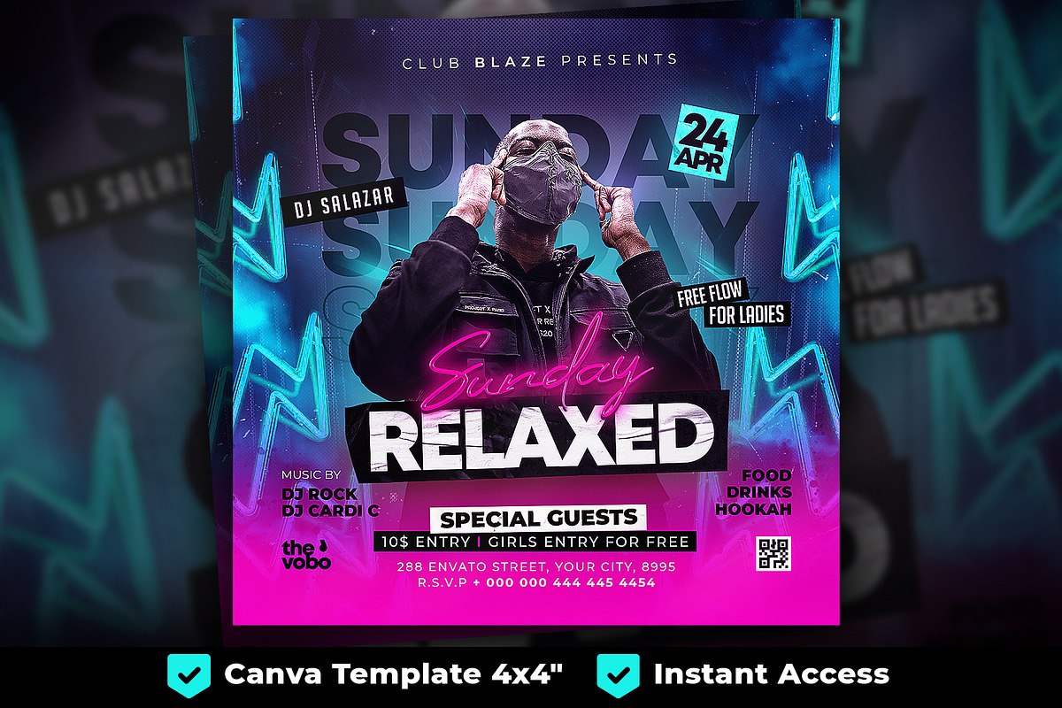 Party Flyer, Canva Club Flyer, a Flyer Template by FLYERHIVE (Photo 1 of 3)