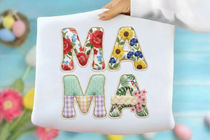 Crochet Yarn Mama Png Floral Mama Pn, an Illustration by Designking