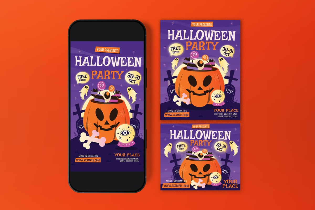 Halloween Party Flyer, a Flyer Template by graphicook (Photo 3 of 3)