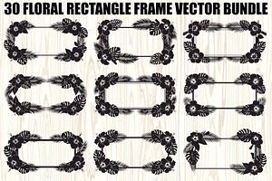 Floral Rectangle Frame SVG Bundle, an Illustration by jahid234