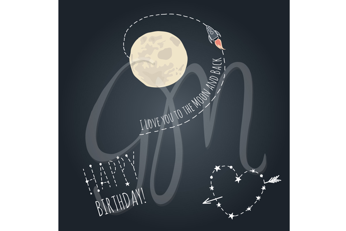 Moon, Stars, Galaxy, starry night, an Illustration by GraphicMarket (Photo 5 of 5)