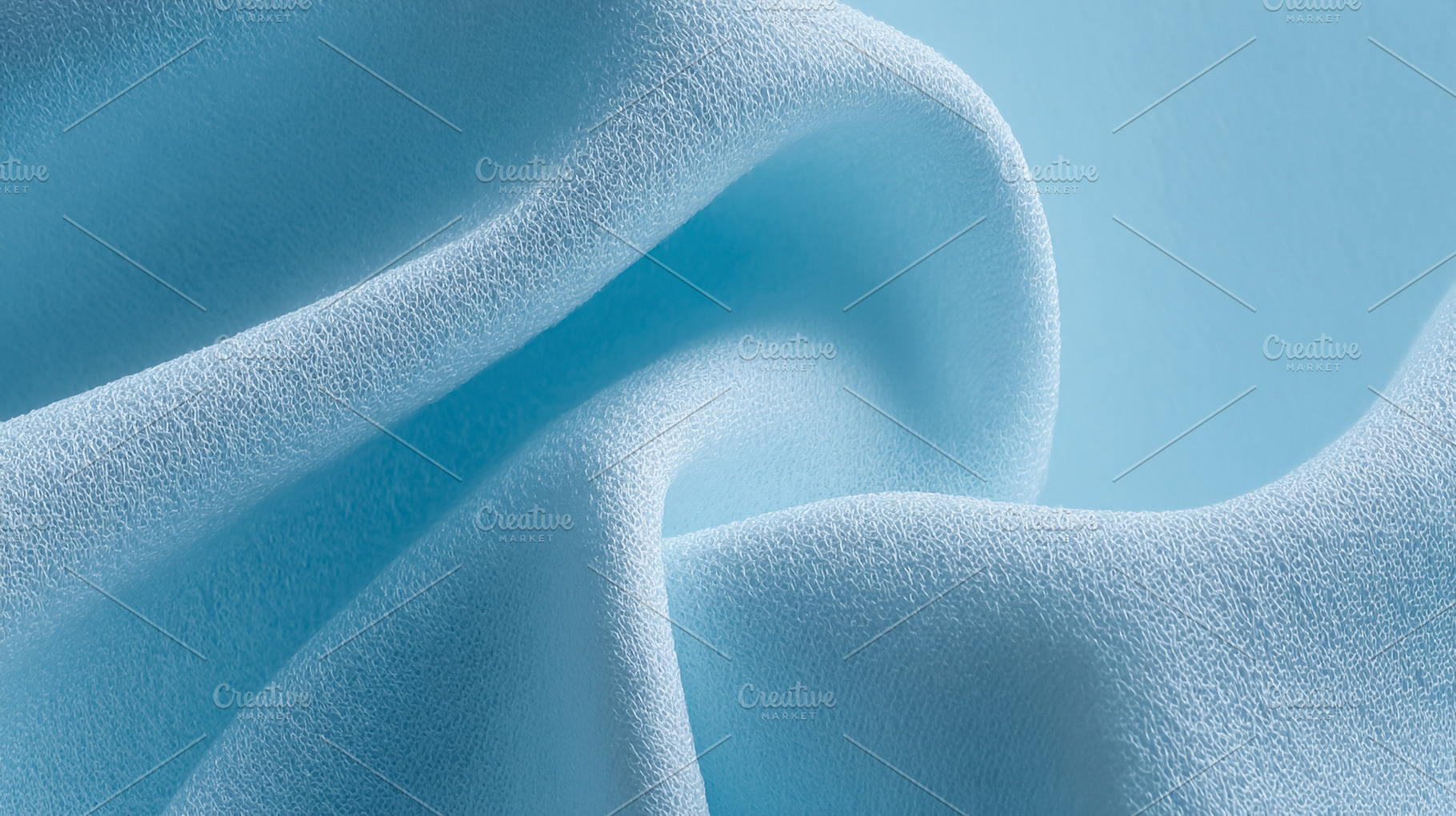 Blue fabric creating soft flowing waves and abstract textures, s, a Photo by Studio ANNA