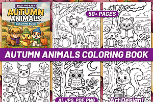 BOLD EASY AUTUMN ANIMALS COLORING