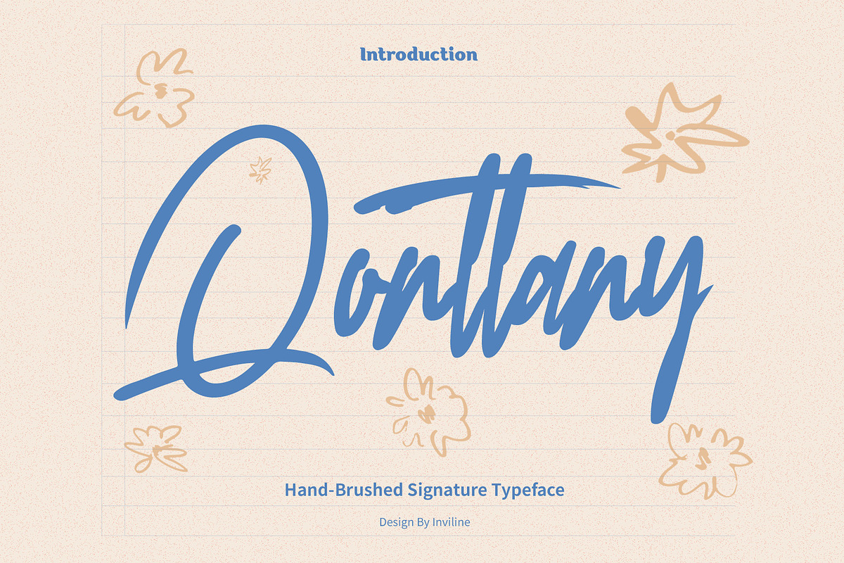 Qonttany - Brushed Signature Font, a Handwritten Font by Inviline.co (Photo 1 of 11)