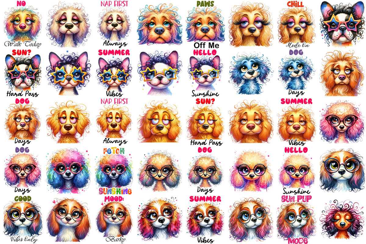 Cute Sarcastic dog clipart, an Animal Illustration by ElenazlataArt (Photo 4 of 5)
