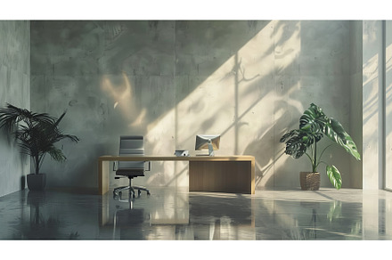 3D rendered office interior wall, an Arts & Entertainment Photo by ZinetroN