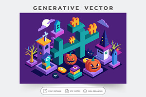 A vibrant Halloween scene with carve, a Graphic by Iftikhar Alam