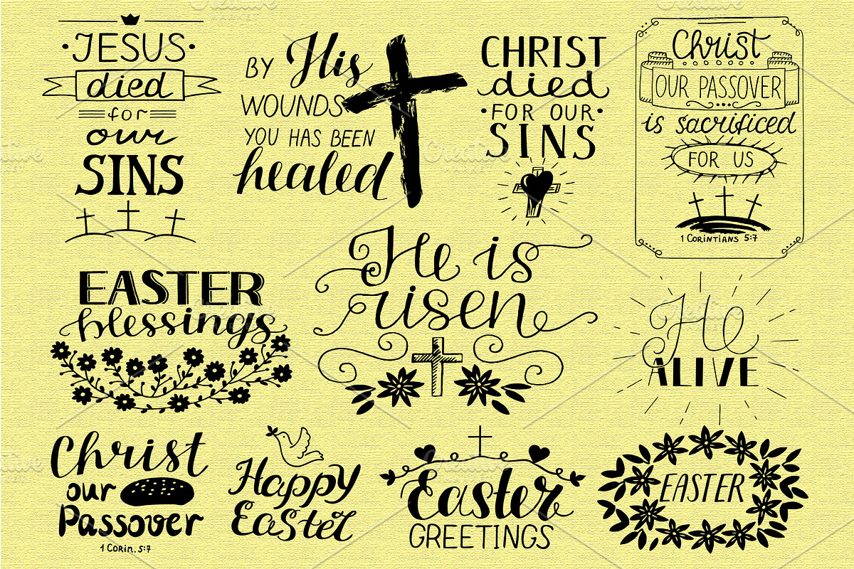 HE IS RISEN set, an Illustration by Ola-la-la (Photo 3 of 6)