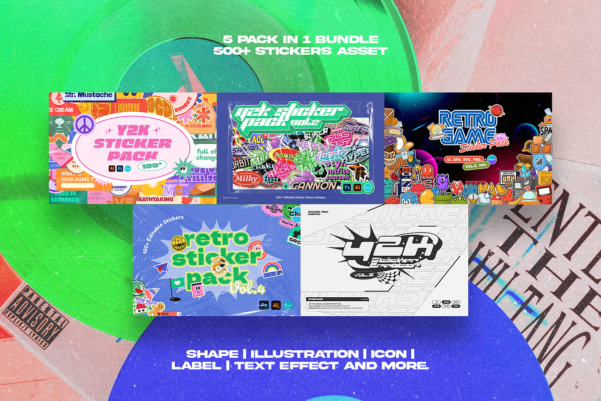 Sticker Pack Bundle, an Object Graphic by Sixtysix Labs (Photo 2 of 14)