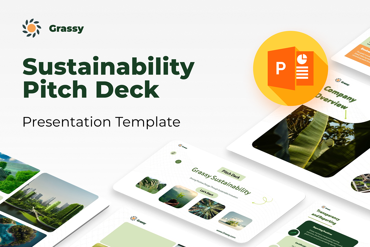 Grassy-Sustainability Pitch Deck PPT, a Presentation Template by Premast (Photo 1 of 5)