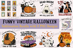 Funny Vintage Halloween Bundle, a Graphic by Pet Cave