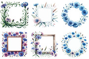 Cornflower Floral Frames Clipart, an Illustration by Daily.Designs (Thumbnail 2 of 5)