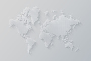 Illustration of a world map made of stars on a white background, a Transportation Photo by GoodGoods (Thumbnail 1 of 2)
