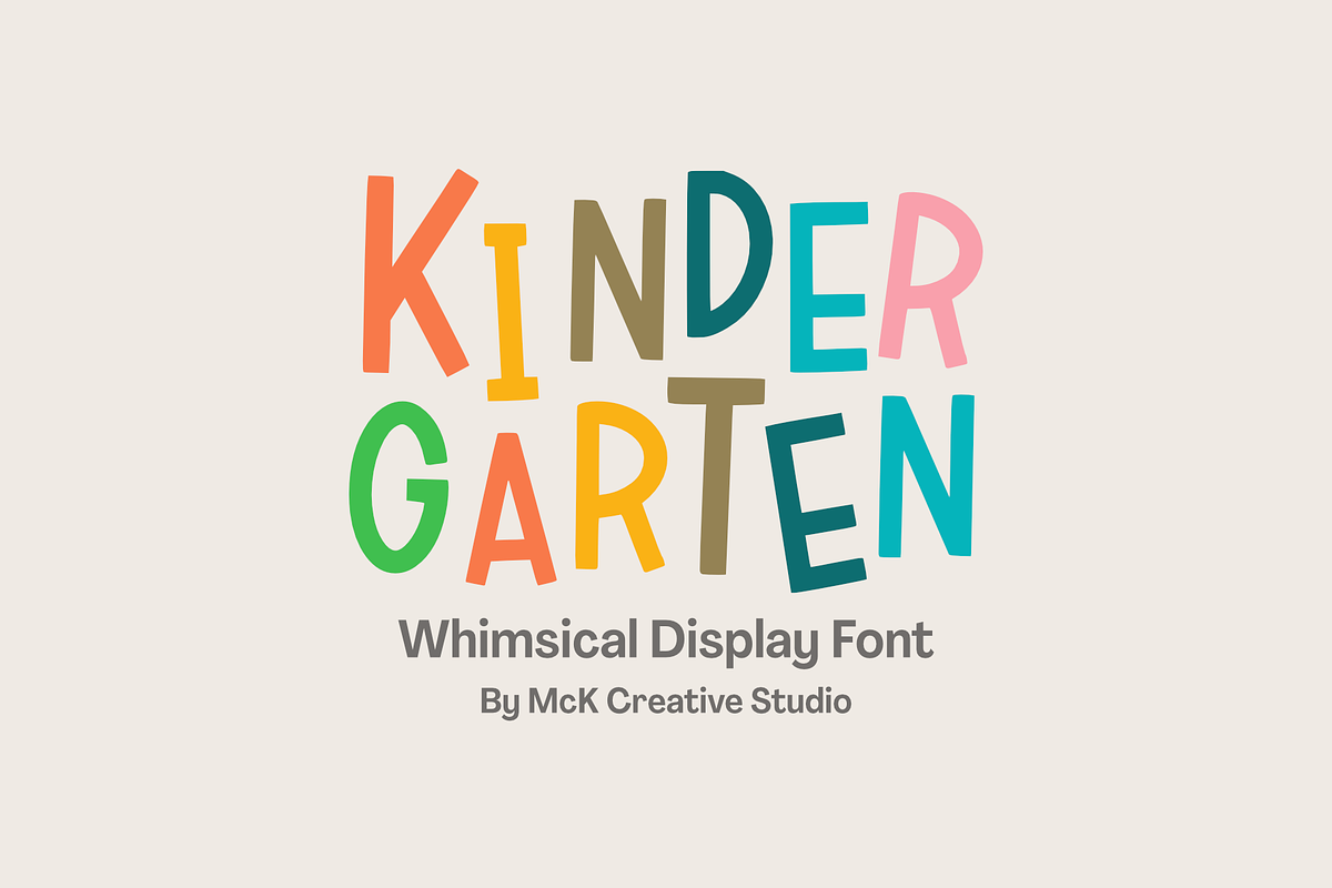 Kindergarten Whimsical Display Font, a Sans Serif Font by McK-CreativeStudio (Photo 1 of 4)