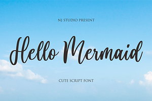 Hello Mermaid, a Script Font by NJ Studio