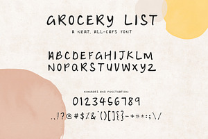 Grocery List: A Handwritten Font