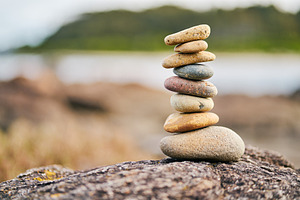 Balance rock tower for peace and zen featuring abstract, background, and