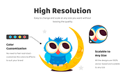 Moon Cartoon Stickers Set, an Emoji Icon by Vectors Market (Thumbnail 3 of 6)