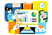 10 Remote Team Collaboration, a Technology Illustration by denayunebgt (Thumbnail 4 of 4)