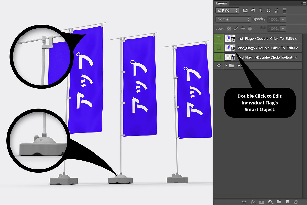 Nobori Flags Mockup, a Product Mockup by TeddyGraphics (Photo 2 of 2)