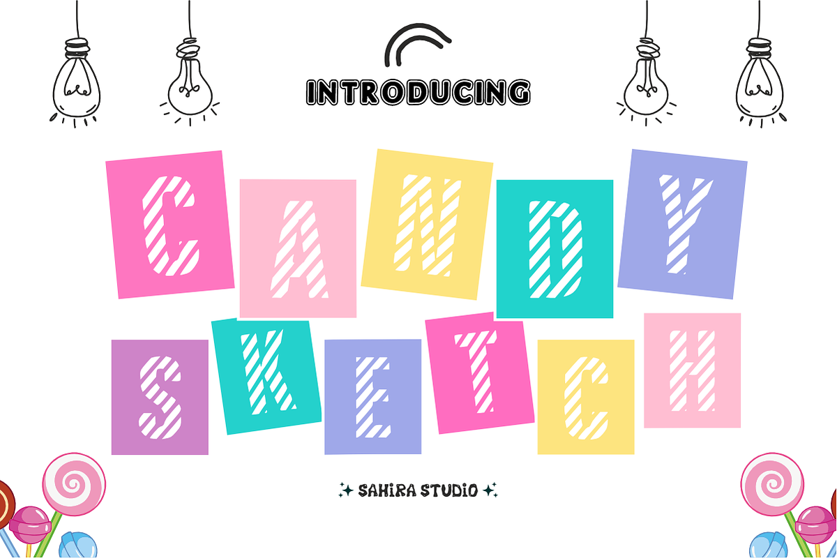 Candy Sketch - Cutout Display Font, a Symbol Font by Sahira Studio (Photo 1 of 7)