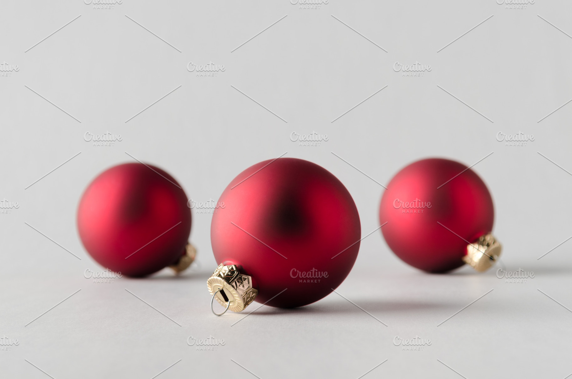 Red matte Christmas balls, a Holiday Photo by Shablon