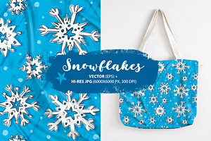 Snowflakes seamless pattern