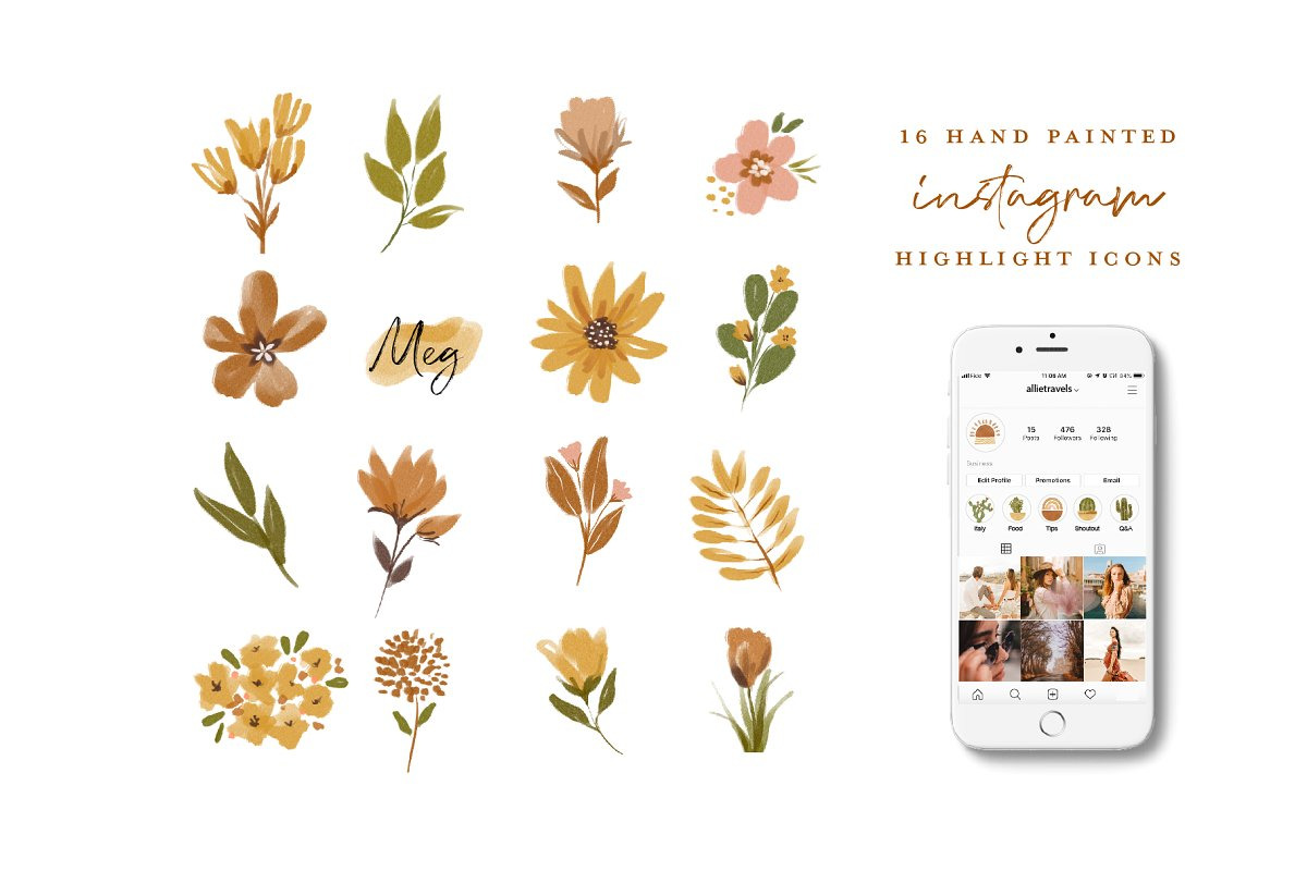 64 instagram highlight icon bundle, a Work Illustration by beatriceviyiwi (Photo 4 of 5)