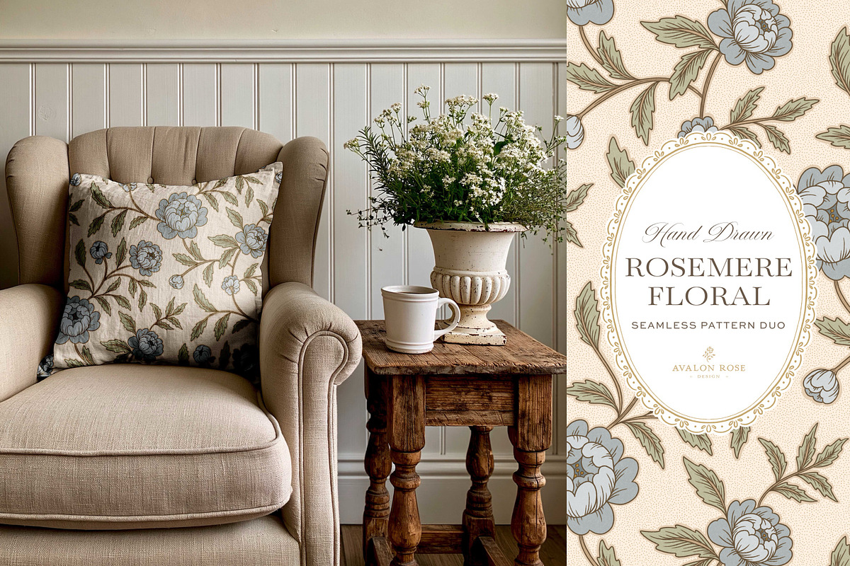 Rosemere Floral Pattern Bundle, a Pattern Graphic by Eclectic Anthology (Photo 5 of 19)