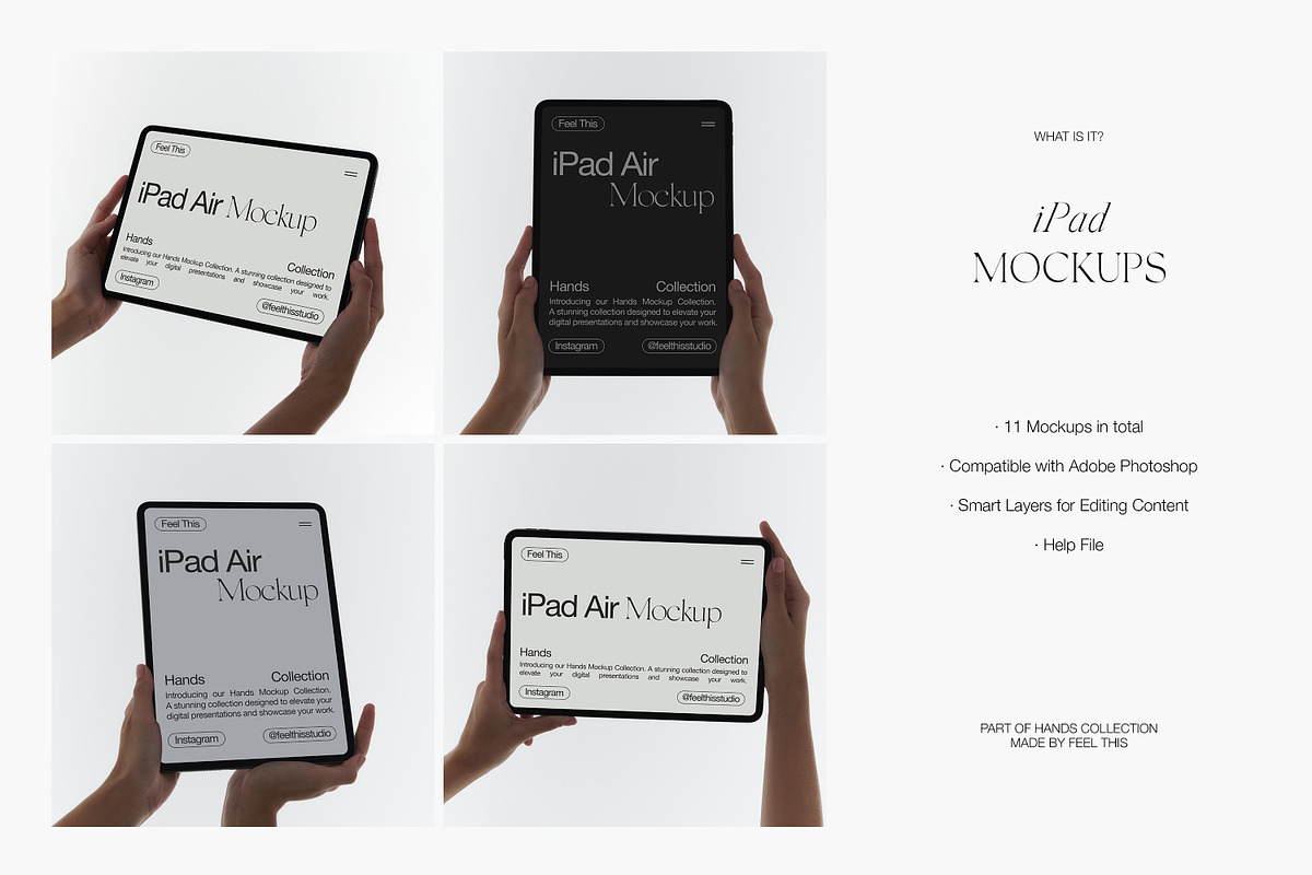 iPad Air in Hand Mockups, an iPad Mockup by Feel This (Photo 2 of 8)