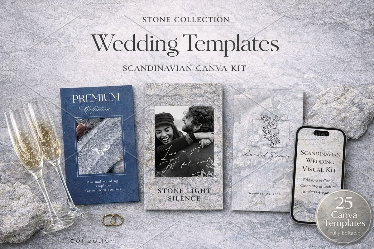 Scandinavian WeddingTemplates Bundle, a Social Media Template by Alisa Mikibith Art (Photo 14 of 23)